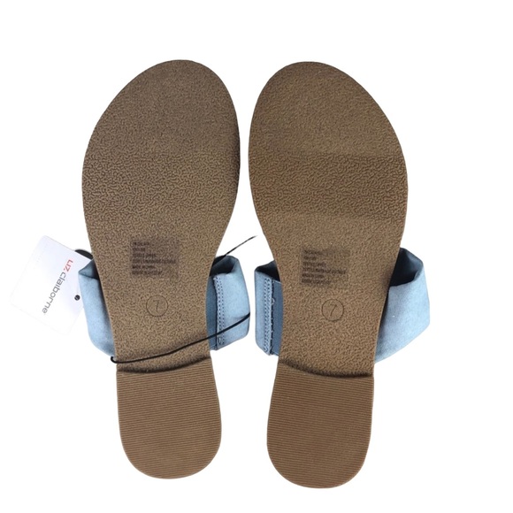 LIZ CLAIBORNE CALAYAN Dusty Blue Flat Thong Sandals - Picture 8 of 11